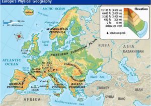 Physical Feature Map Of Europe 54 Unerring Physical Map Europe Peninsulas