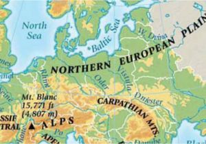 Physical Feature Map Of Europe Europe Physical Features Map Climatejourney org