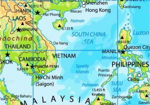 Physical Map Of California Landforms south China Sea Physical Map