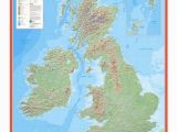 Physical Map Of Ireland Mountains ordnance Survey British isles Physical Features Wall Map