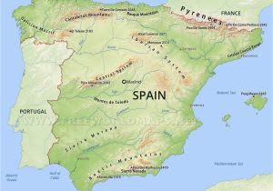 Physical Map Of Spain List Of Rivers Of Spain Wikipedia Site About Maps Of