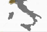 Piemonte Region Italy Map Metallische Karte Italiens 3d Whith Piemonte Region Hervorgehoben
