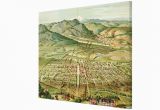 Pikes Peak Colorado Map Vintage Colorado Springs and Pikes Peak Map 1890 Canvas Print