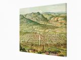 Pikes Peak Colorado Map Vintage Colorado Springs and Pikes Peak Map 1890 Canvas Print