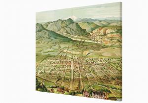 Pikes Peak Colorado Map Vintage Colorado Springs and Pikes Peak Map 1890 Canvas Print