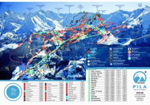 Pila Italy Piste Map Pila Pra Vodce Po Sta Edisku Mapa Lokaca Pila Ubytovana