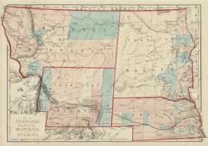 Platte River Colorado Map Map Of Nebraska Dakota Montana and Wyoming H H Hardesty Co