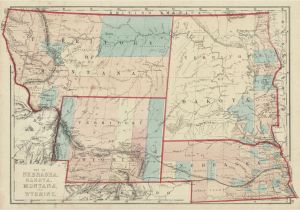 Platte River Map Michigan Map Of Nebraska Dakota Montana and Wyoming H H Hardesty Co
