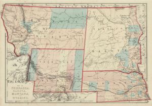 Platte River Map Michigan Map Of Nebraska Dakota Montana and Wyoming H H Hardesty Co