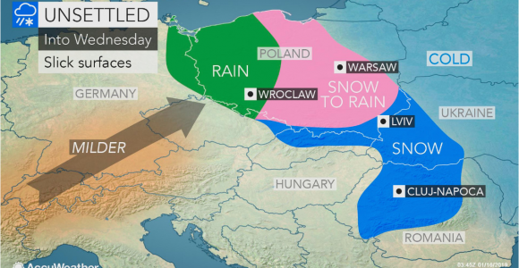 Poland Ohio Map Snow Creates Slick Travel From Poland to Ukraine as Alps Brace for