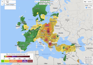 Pollution Map Europe Spain On the Map Of Europe