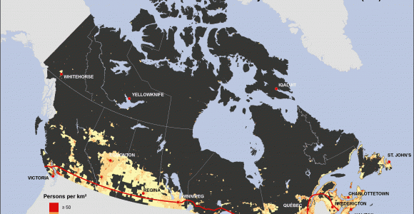 Population Density Canada Map This is How Empty Canada Really is Photos Huffpost Canada