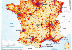 Population Density Map Of England France Population Density and Cities by Cecile Metayer Map