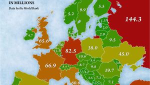 Population Density Map Of Europe Population by Country In Europe Map