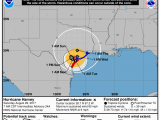 Port O Connor Texas Map as Previously Reported Hurricane Harvey Made Landfall at 10pm