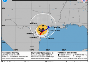 Port O Connor Texas Map as Previously Reported Hurricane Harvey Made Landfall at 10pm