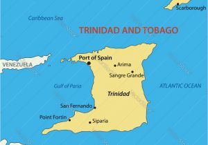 Port Of Spain Trinidad Map Republic Of Trinidad and tobago Map Vector Image
