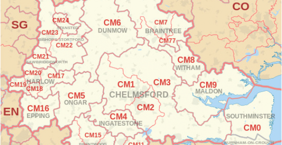 Postcode Map Of England Postcode areas Covering the East Of England Revolvy