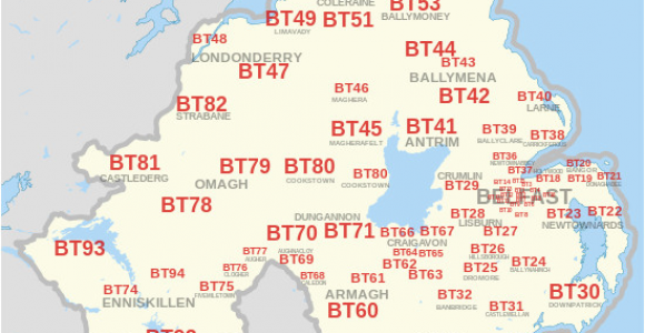 Postcode Map Of northern Ireland Bt Postcode area Wikipedia