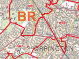 Postcode Map Of south East England Bromley Postcode Wall Map Br Postcode area