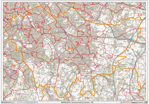 Postcode Map Of south East England Bromley Postcode Wall Map Br Postcode area