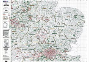Postcode Map south East England Os Administrative Boundary Map Local Government Sheet 6