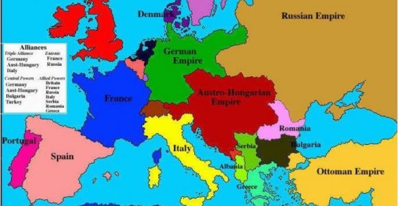 Pre War Map Of Europe World War One Map Fresh Map Of Europe In 1914 before the