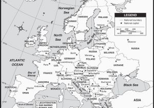 Printable Map Of Europe with Capitals and Countries 62 Unfolded Simple Europe Map Black and White