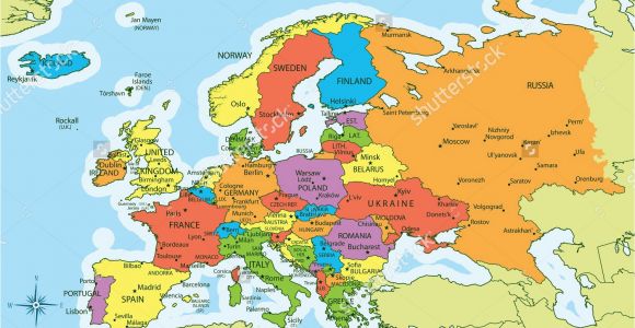 Printable Map Of Europe with Capitals and Countries Map Of European Cities and Countries Best Europe Capitals