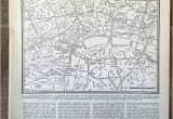 Printable Maps Of England 1937 Map Of London England London City Map Historical Print