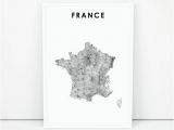 Printable Road Map Of France France Map Print Road Map Art Poster Republique Frana Aise French
