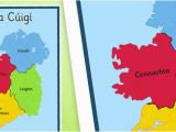 Provinces Of Ireland Map Irish Provinces Display Poster Gaeilge