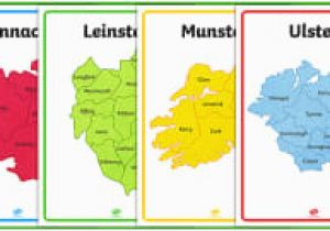 Provincial Map Of Ireland Irish Provinces Display Poster Gaeilge