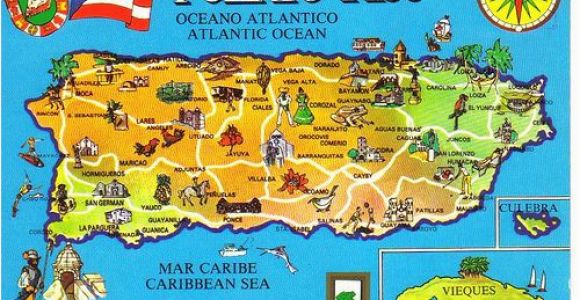 Puerto Rico Spain Map Puerto Rico Map Postcard Afghan Iraq Wall Puerto Rico 52