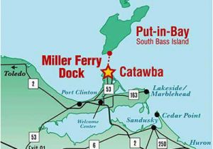 Put In Bay Ohio Map Miller Ferry Lowest Fares to Put In Bay Middle Bass island Ohio