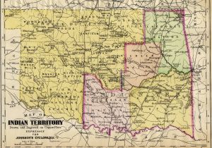 Quanah Texas Map Map Of Indian Territory original Colored Antique Map Engraving