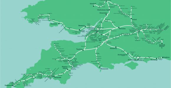 Rail Map south England Great Western Train Rail Maps