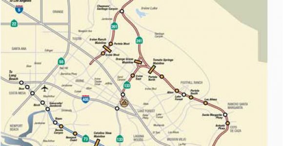 Rancho Santa Margarita California Map Map Rates the toll Roads