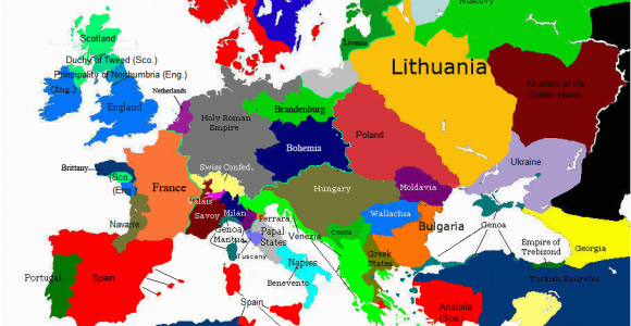 Recent Map Of Europe Europe 1430 1430 1460 Map Game Alternative History