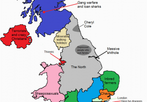 Regional Map Of England Stereotypes Of the Uk From A Londoner S Point Of View Maps