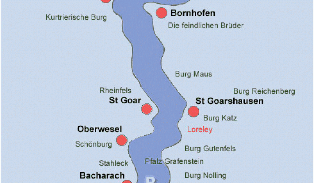 Rhine River Map Of Europe Map Of Germany Rhine River Maps German Valley Road Rhineland