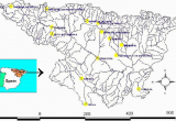 River Ebro Spain Map Distribution Of 14 Rainfall Gauges In the Ebro River Basin