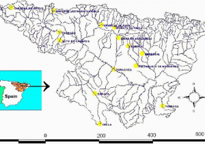 River Ebro Spain Map Distribution Of 14 Rainfall Gauges In the Ebro River Basin