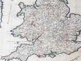 Road Map Of England and Wales with towns 1693 Alexis Jaillot Large 1st Edition Antique Map Of England Wales