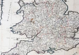 Road Map Of England and Wales with towns 1693 Alexis Jaillot Large 1st Edition Antique Map Of England Wales
