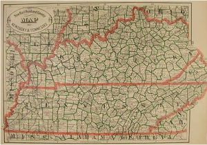 Road Map Of Kentucky and Tennessee Map Of Kentucky and Tennessee Fresh New Rail Road and County Map Of