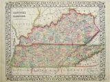 Road Map Of Kentucky and Tennessee Prints Old Rare Tennessee Antique Maps Prints