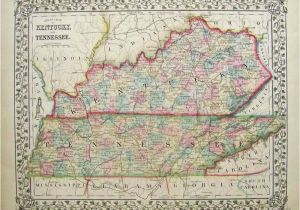 Road Map Of Kentucky and Tennessee Prints Old Rare Tennessee Antique Maps Prints