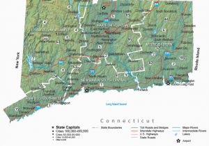 Road Map Of New England States Connecticut State Map and Travel Guide