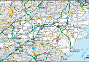 Road Map Of south Carolina and north Carolina north Carolina Road Map